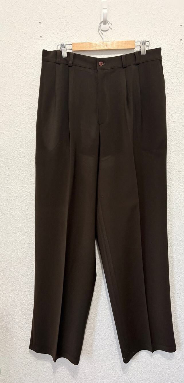 Vintage Carmel Zhao Pants Microfiber Plush Dress Pants Preppy Pleated Classic